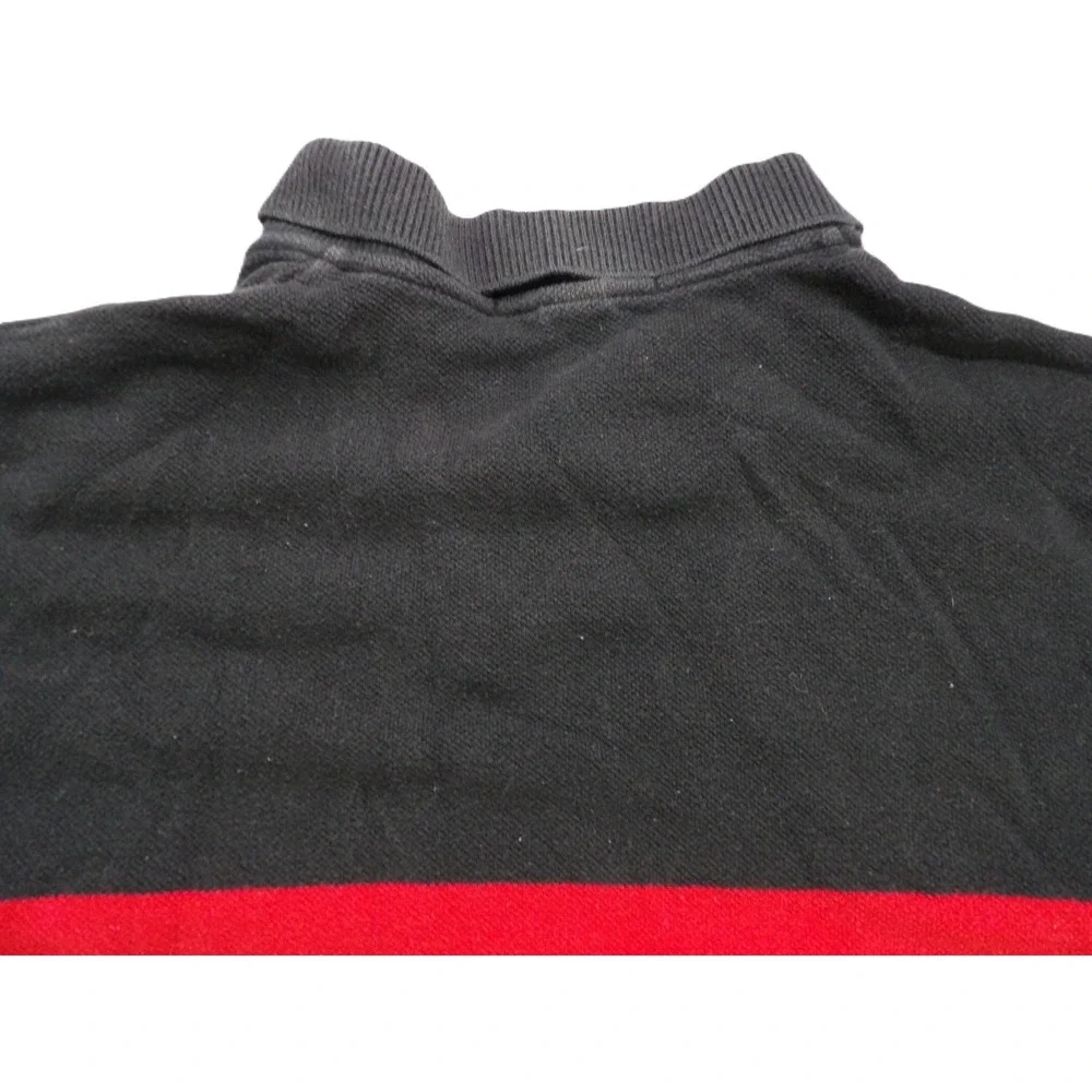 VTG Polo Sport Ralph Lauren Men XL Black Red Colorblock Short Sleeves Shirt 90s